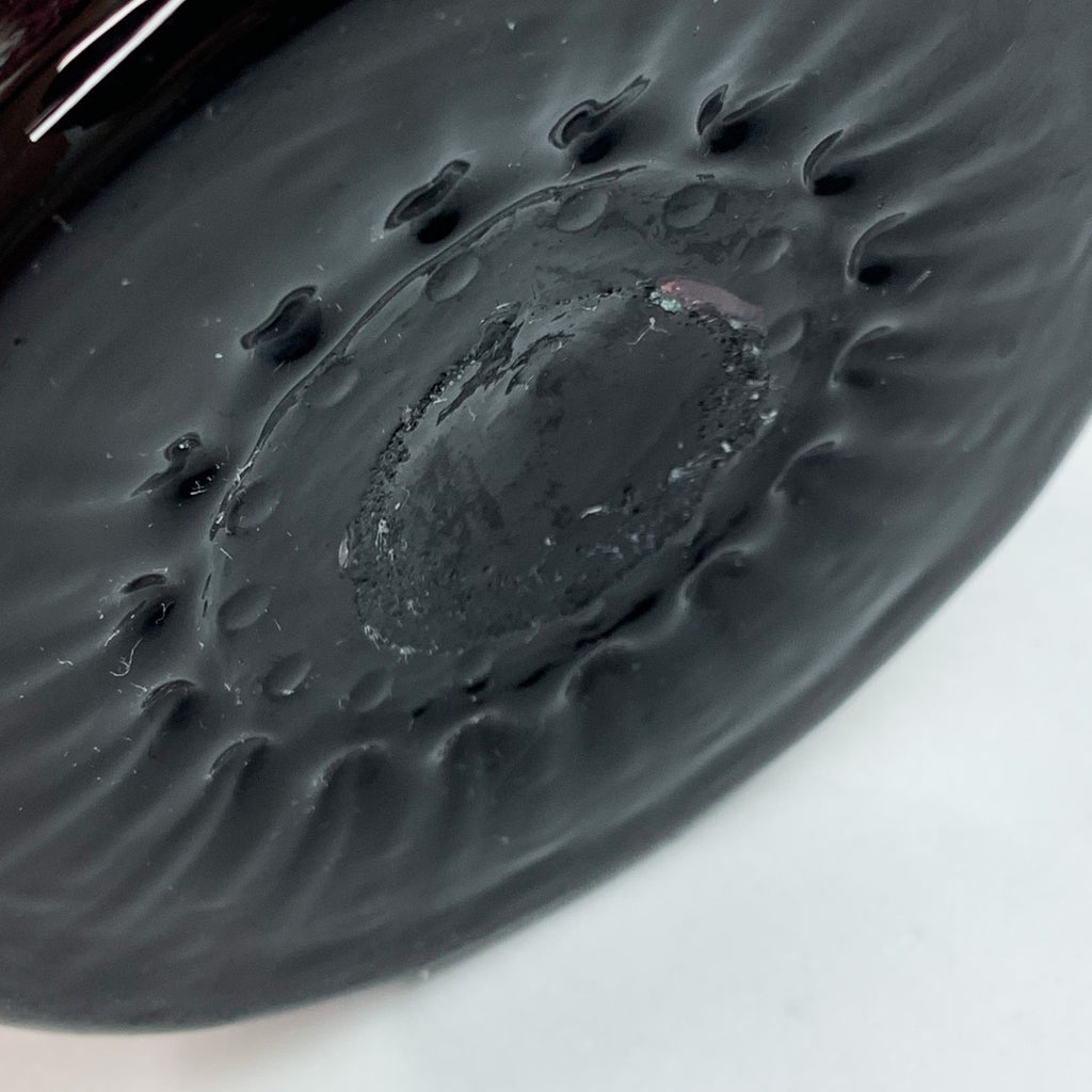 Vintage Plum Purple Outspread Flared Ruffle Glass Vase