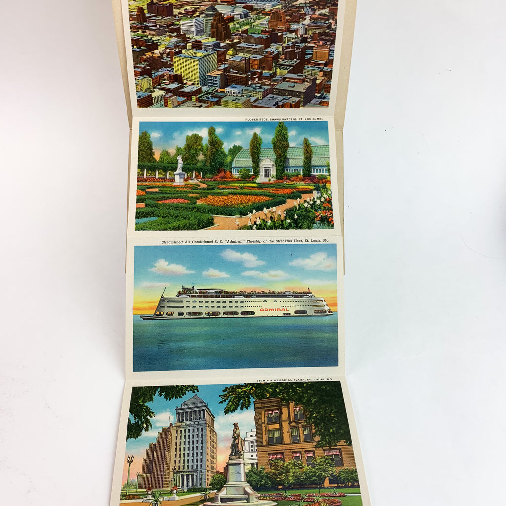 Vintage Fold-Out Postcard View Book ST. LOUIS, MISSOURI Postcards