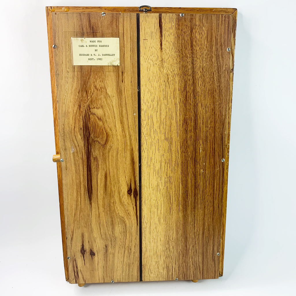 Vintage 1982 Wood Perpetual Calendar Wall Hanging