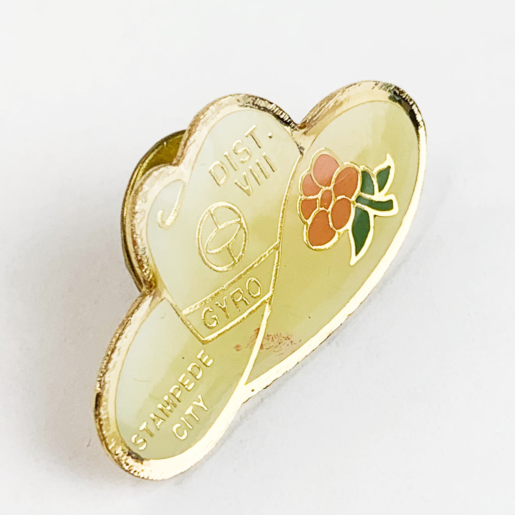 Vintage Stampede City GYRO District VIII Cowboy Hat Flower Lapel Pin