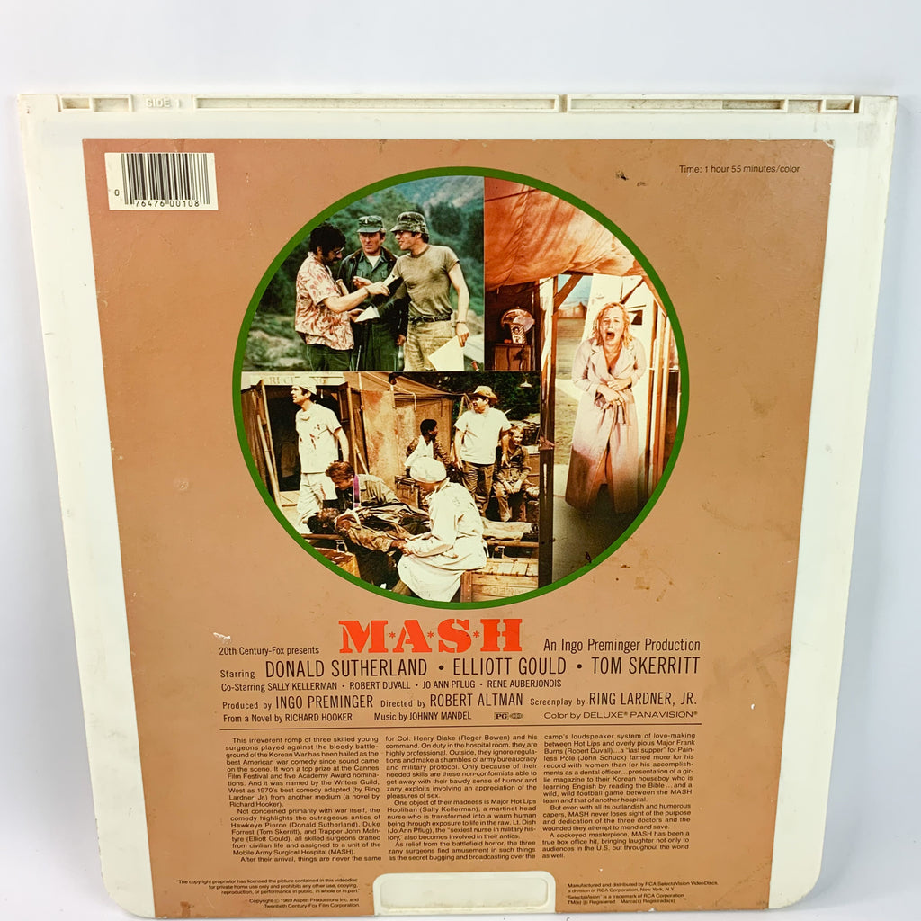 MASH the Movie Selectavision Video Disc Vintage 1969 20th Century Fox