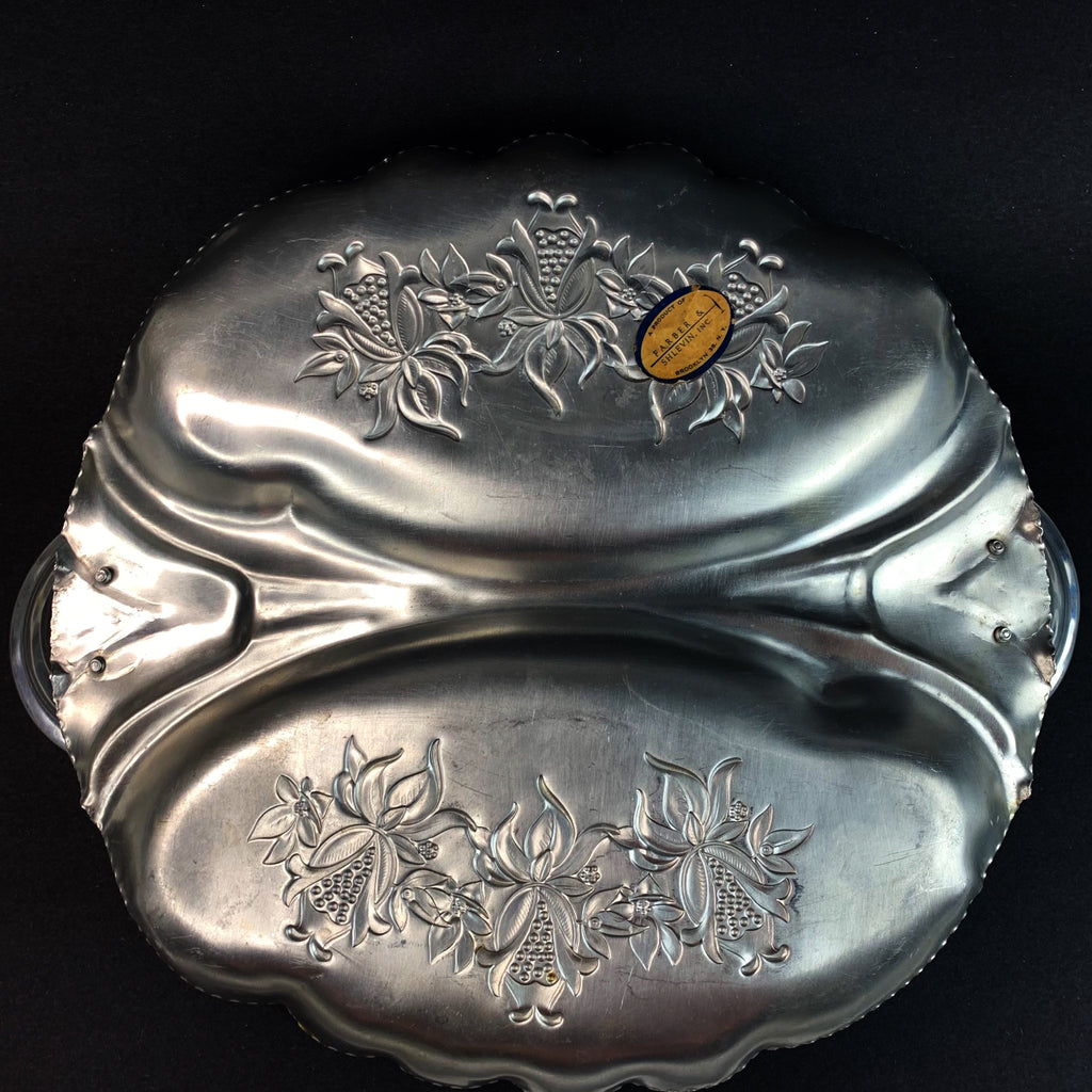 Vintage Farber & Shlevin Serving Tray w/Glass Bowls