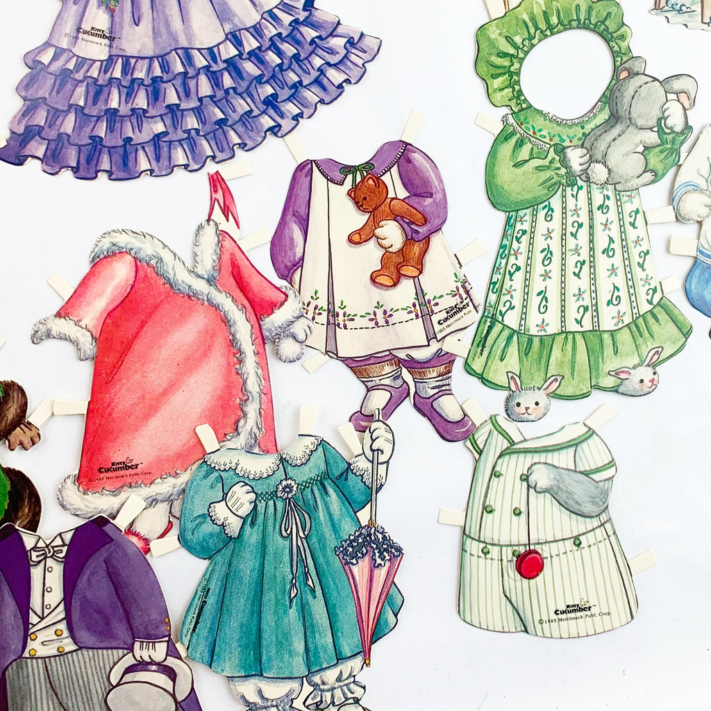 Vintage 1985 Kitty Cucumber Paper Dolls