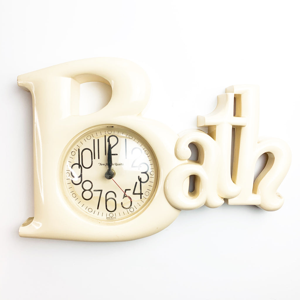 Vintage 80s Burwood New Haven Quartz Bath Wall Clock