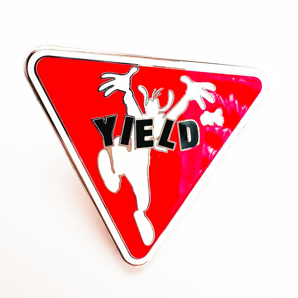 Disney Road Signs Yield Sign Goofy Pin