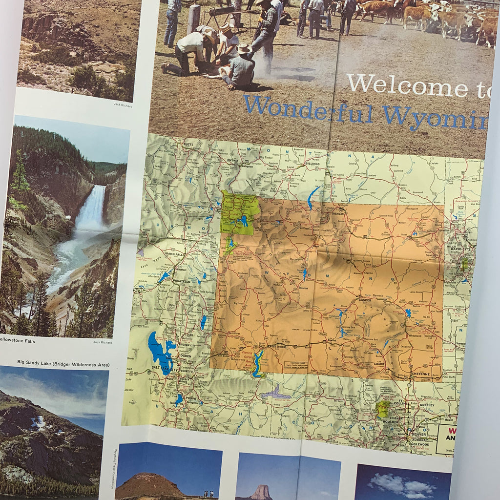 1967 WYOMING Road Map - Wyoming State Highway Commission