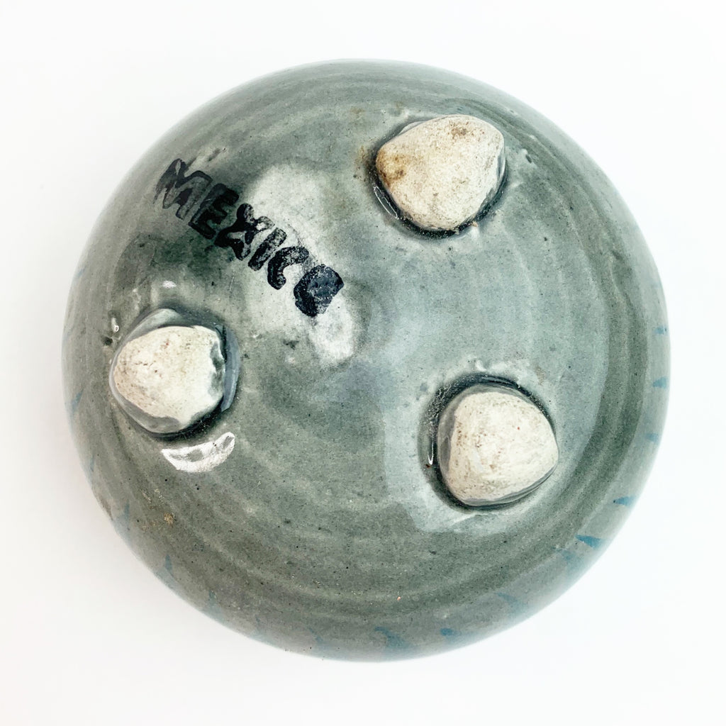 Vintage Mexico Footed Pottery Bowl