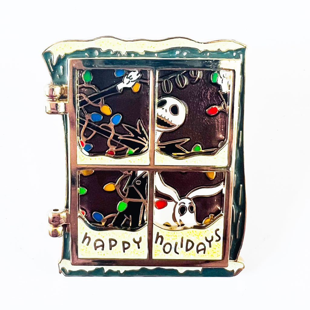 Disney Happy Holidays 2009 Frosted Window Jack Skellington Hinge NBC LE Pin