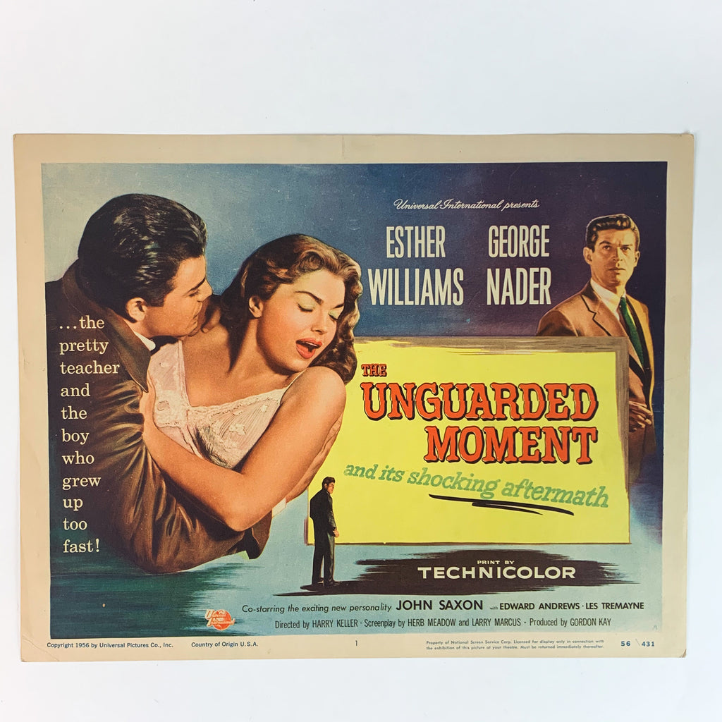 The Unguarded Moment 1956 Esther Williams George Nader Lobby Card