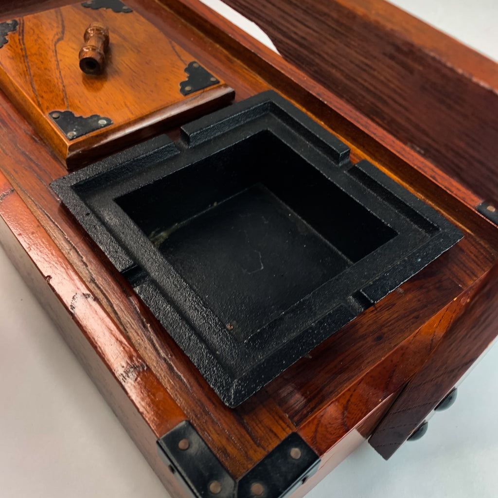 Japanese Wood Ashtray w/Cigarette Tobacco Tray