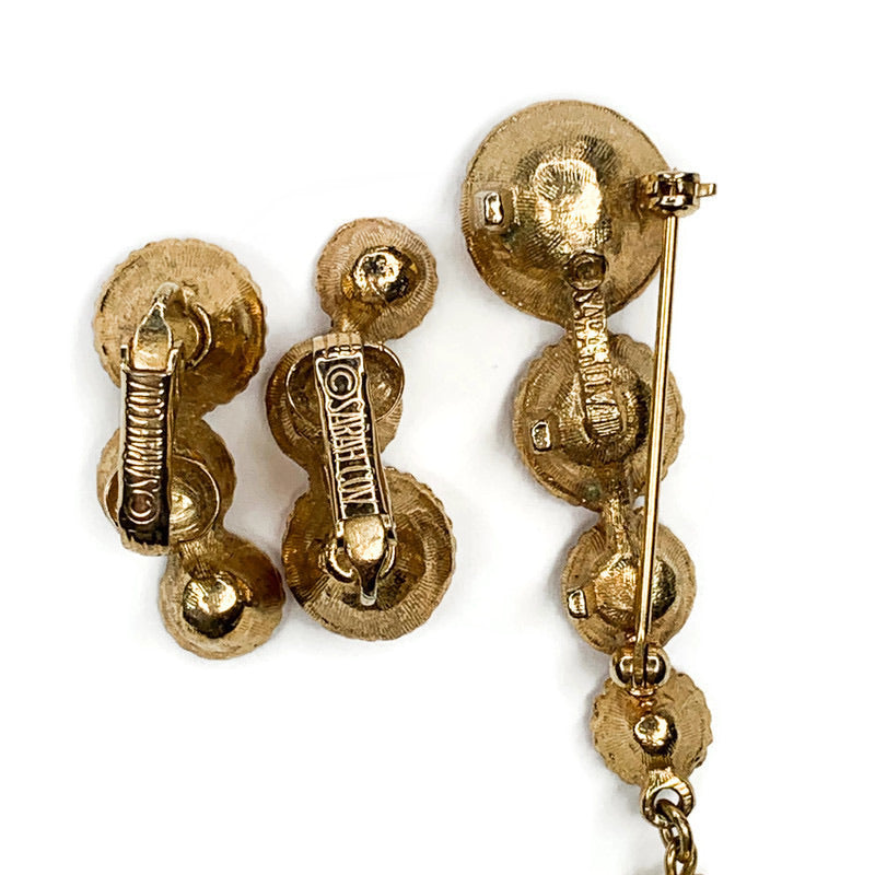 Vintage Sarah Conventry Pink Crystal Earring Set