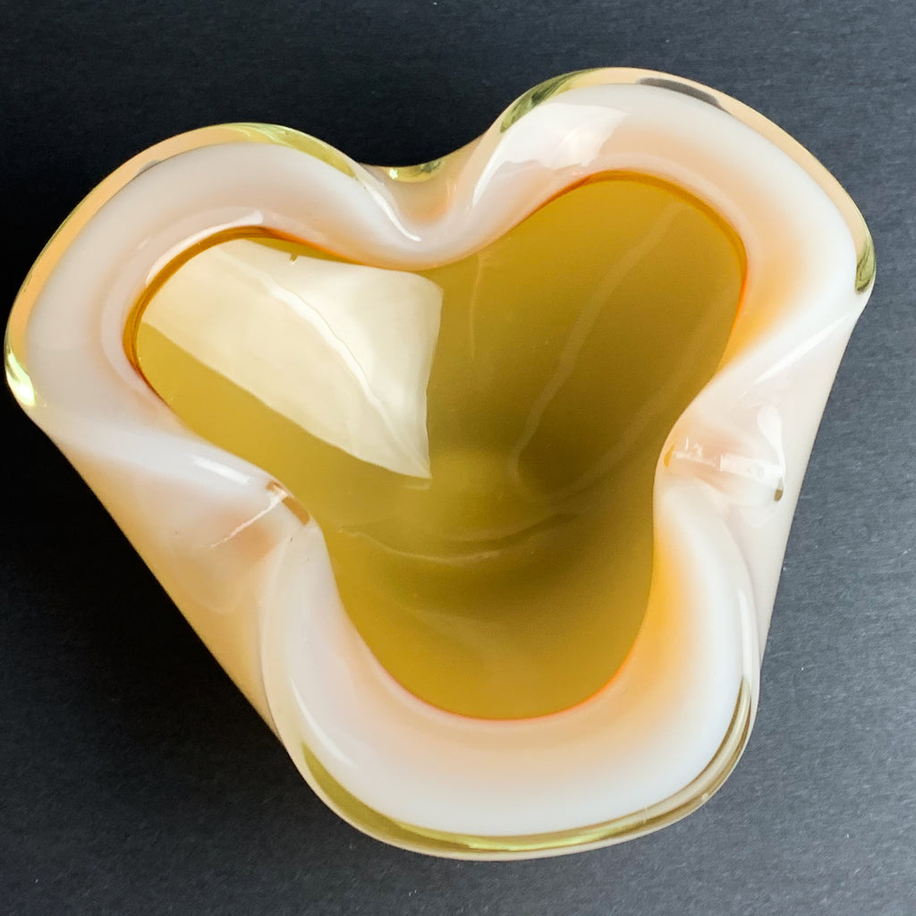 Murano Alabastro Mid Century Glass Ashtray Bowl