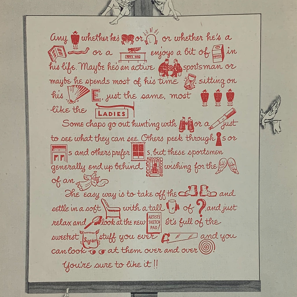 Vintage Pinup Girls 1948 Wall Calendar Brown & Bigelow Artist Sketch Pad