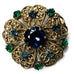 Vintage Czecho Slovakia Filigree Round Brooch Pin