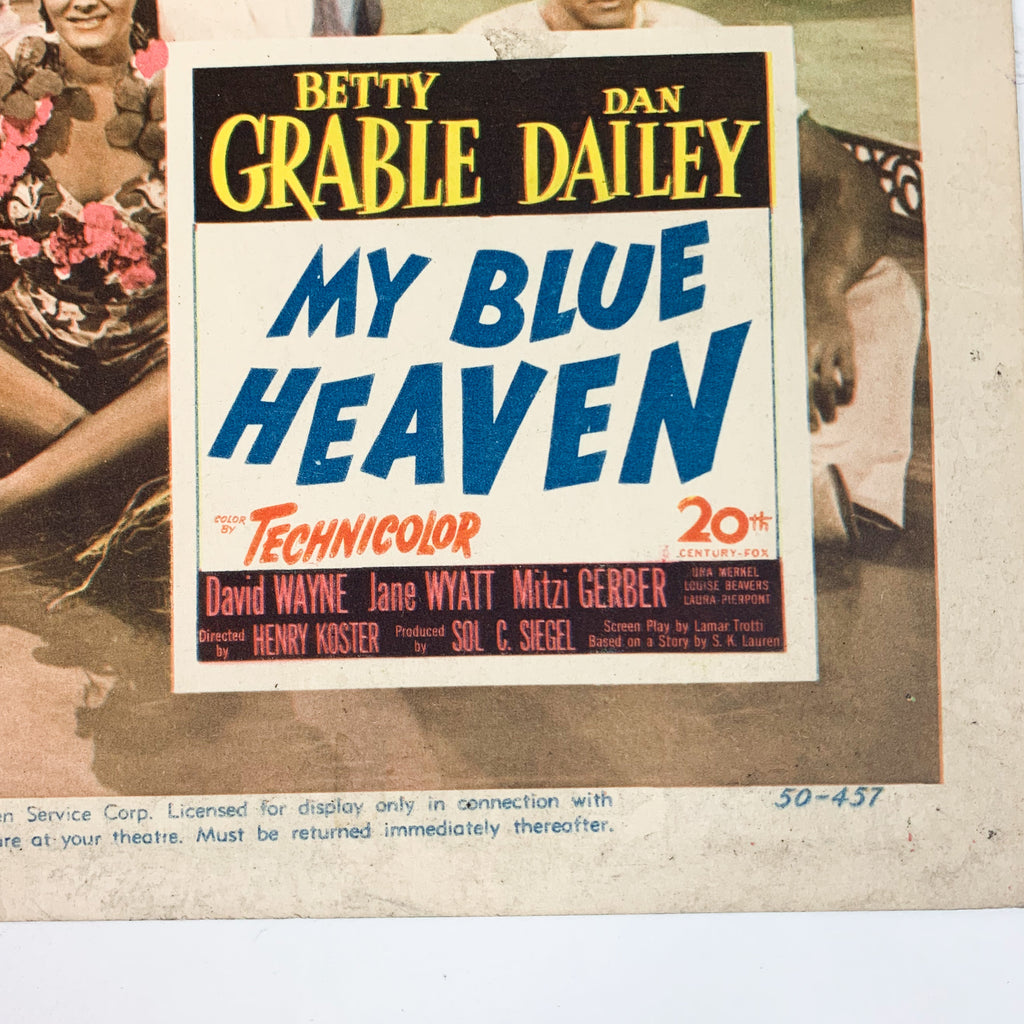 My Blue Heaven 1950 Technicolor Betty Grable Dan Dailey 11X14 Lobby Card