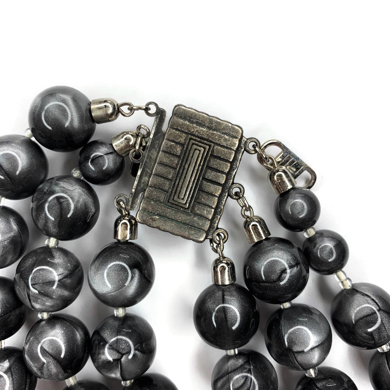Vintage Triple Strand Italy Made Beaded Necklace