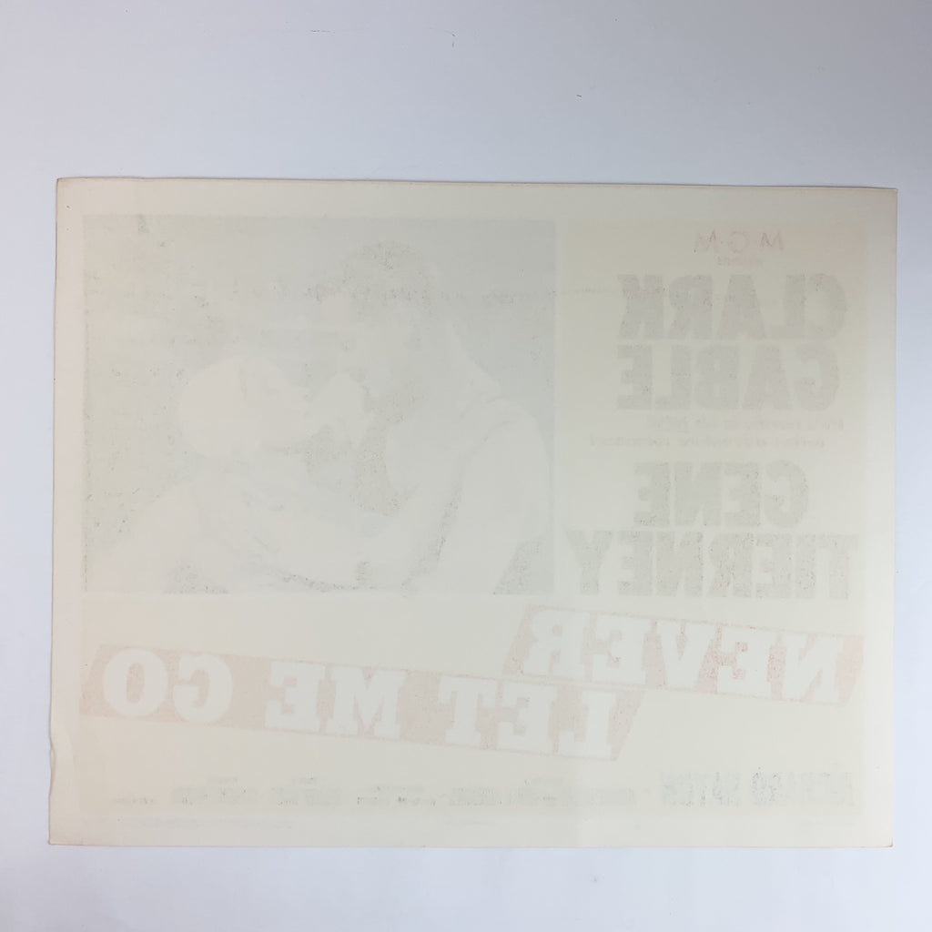 Vintage 1953 MGM Never Let me Go Clark Gable Gene Tierney #3 Lobby Card