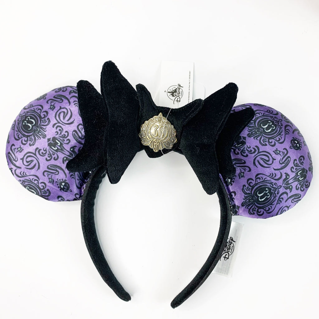 Disney Club 33 Haunted Mansion 50th Anniversary Minnie Mouse Ears + Bag