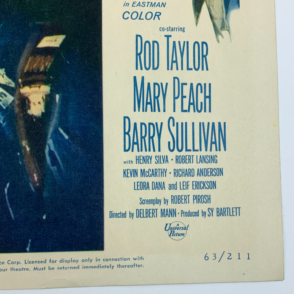 1963 A Gathering Of Eagles Rock Hudson Movie Lobby Card