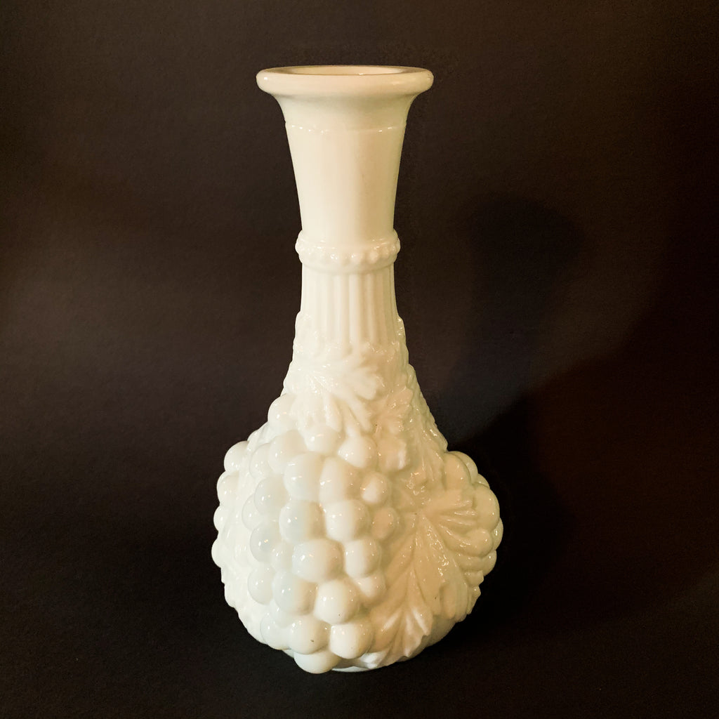 Vintage Milk Glass Grape Decanter