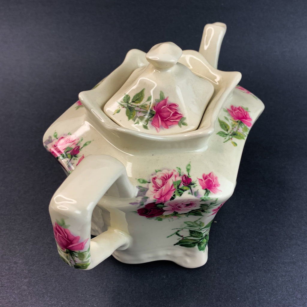Vintage Crownford Giftware Rectangular Floral Design Teapot