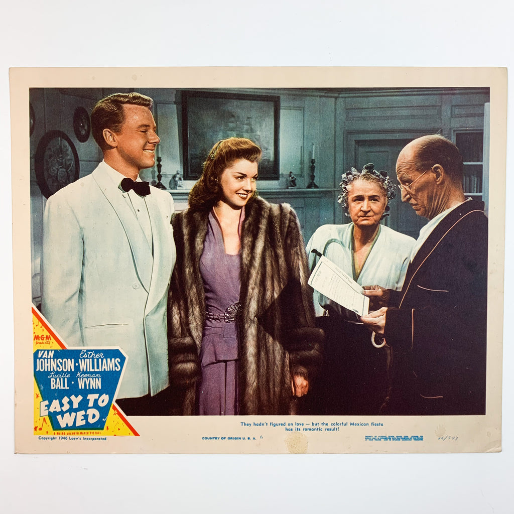 1946 MGM Easy To Wed Esther Williams Van Johnson Movie Lobby Card