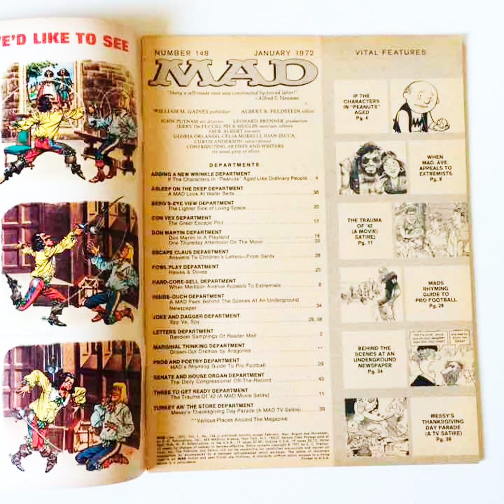 MAD Magazine 1972 No. 148 Peanuts Characters