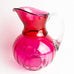 Vintage Fenton Cranberry Glass Clear Handle Pitcher