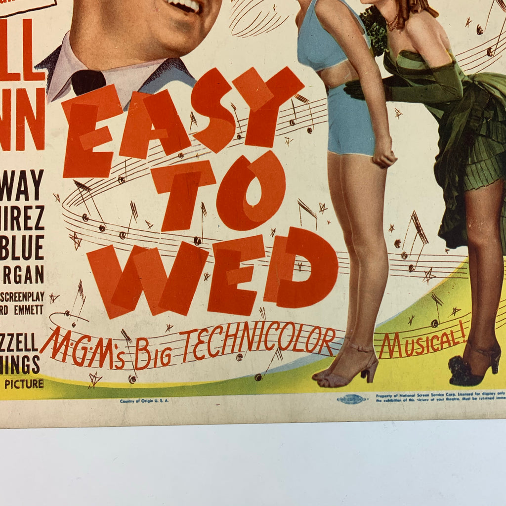 Easy To Wed 1946 MGM Color Technicolor Esther Williams Lucille Ball Lobby Card