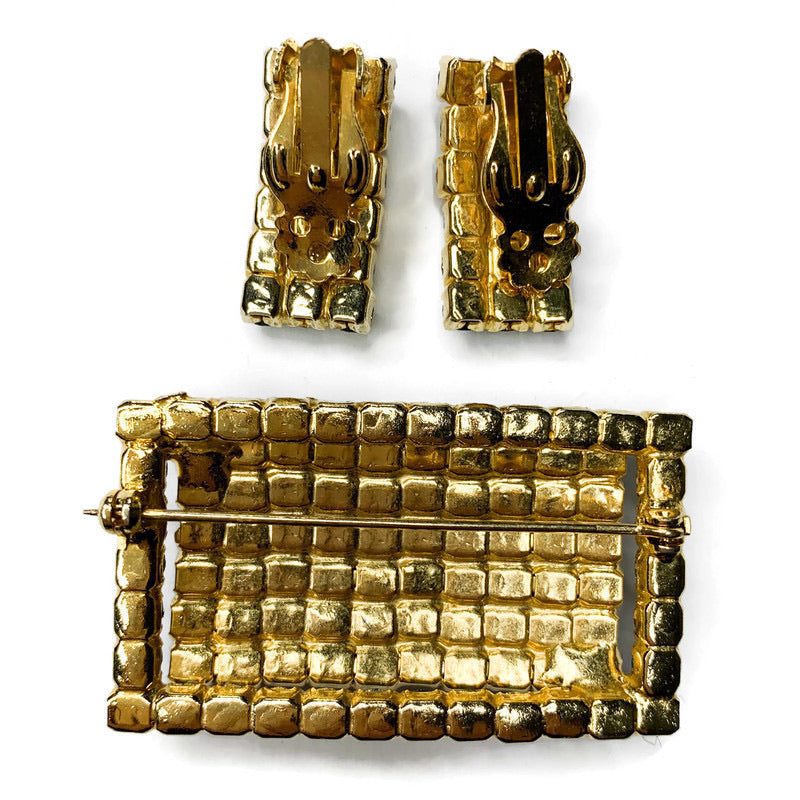 Vintage Blue Rhinestone Pin Brooch