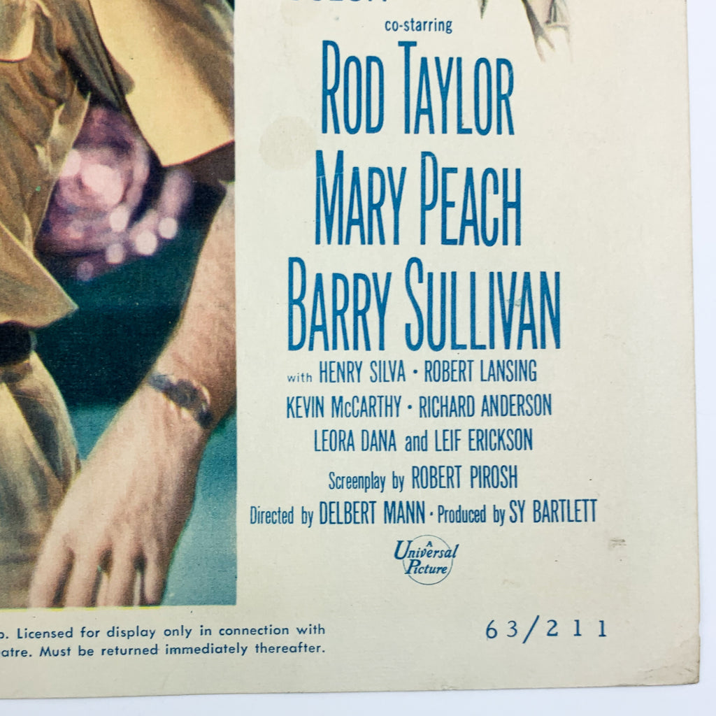 1963 A Gathering Of Eagles Rock Hudson Movie Lobby Card