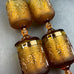 Vintage Tiara Indiana Amber Glass Goblet Cups