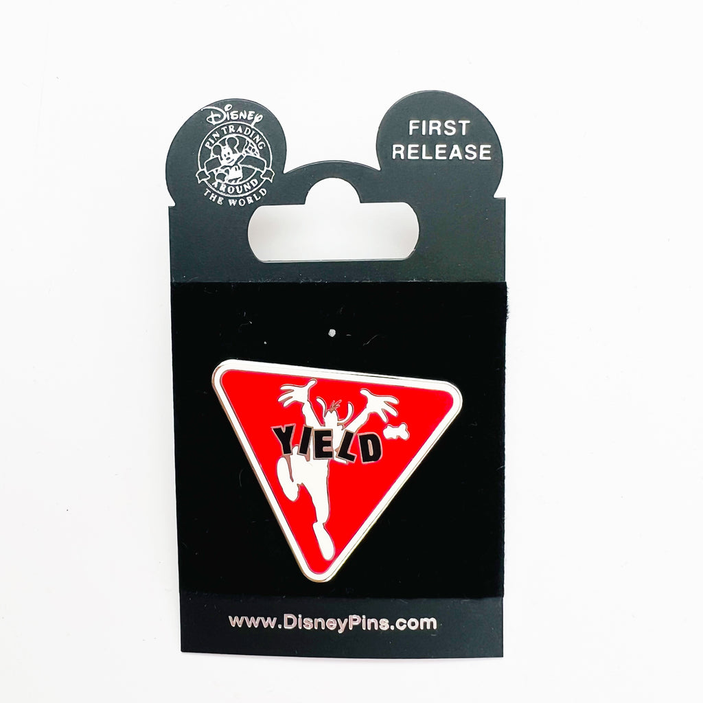 Disney Road Signs Yield Sign Goofy Pin