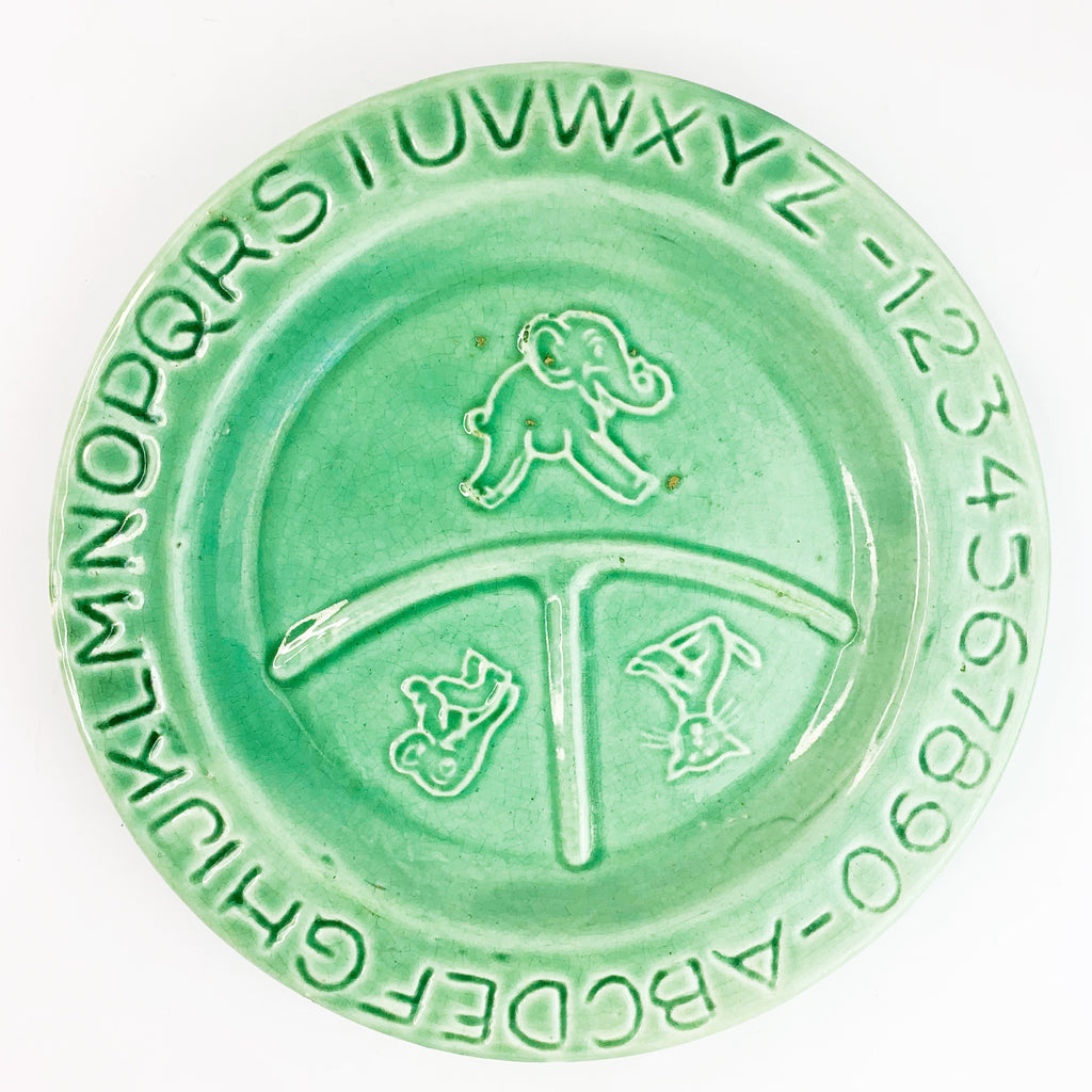 Antique Alphabet Baby Divided Ceramic Plate