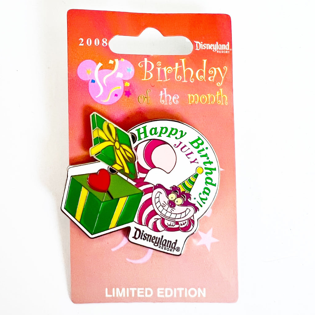 Disney Happy Birthday July Cheshire Cat Alice In Wonderland Slider LE 1000 Pin