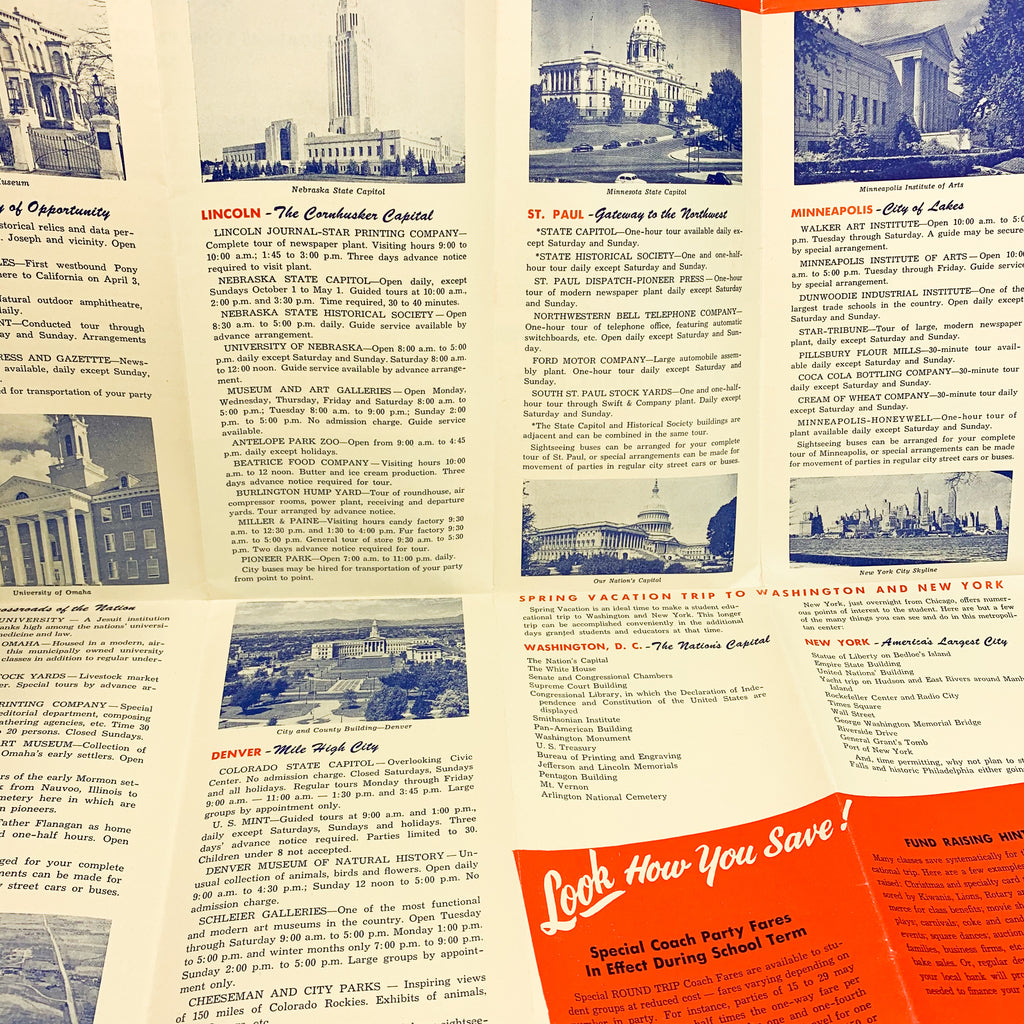 Vintage Burlington Route Railroad Educational Trip Facilities Paper Brochure