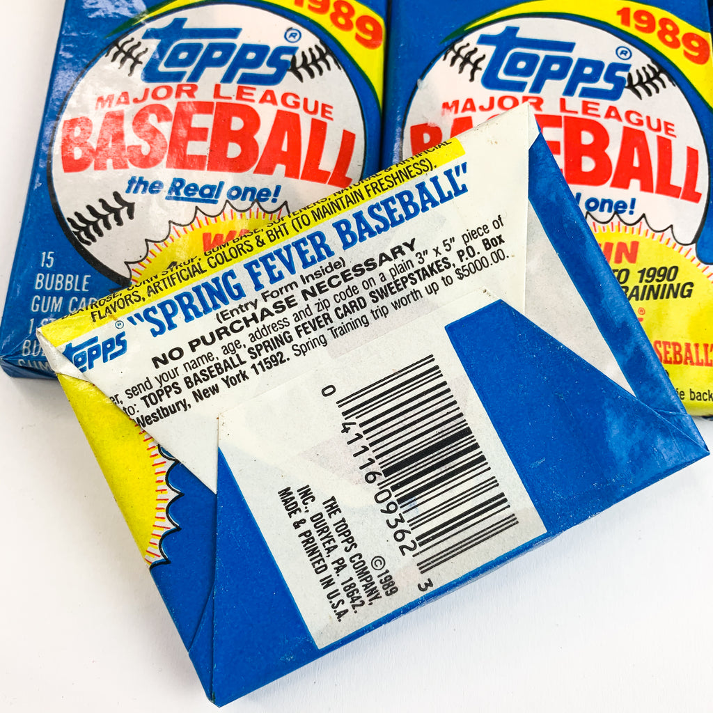 WAX PACK Topps Baseball 1989 12 Packs LOT Factory Sealed Unopened