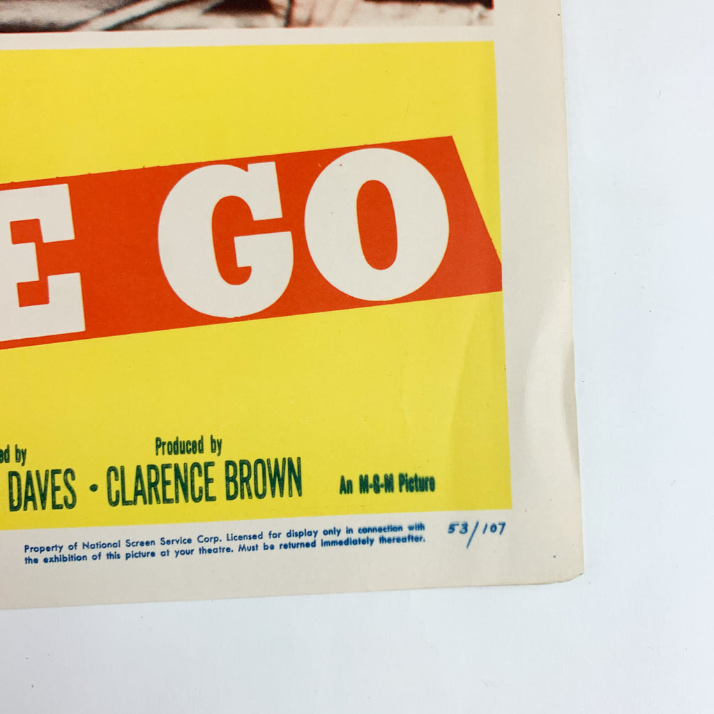 Vintage 1953 MGM Never Let me Go Clark Gable #7 Lobby Card