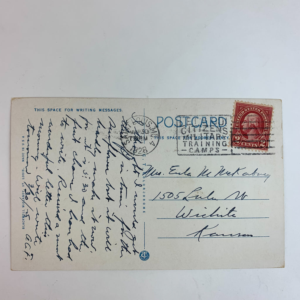 Aeroplane View of Business Section Looking Northwest St. Louis MO Postcard