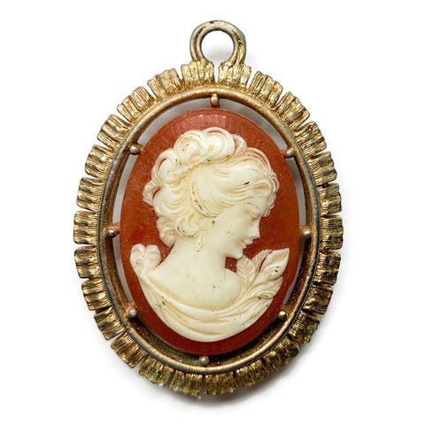 Vintage Cameo Reversible Avon Pendent