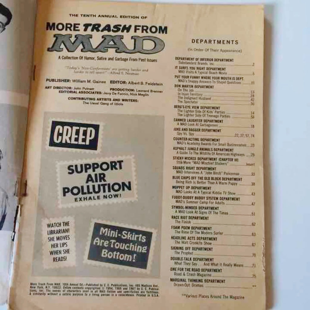 MAD Magazine 1967 Tenth Annual Edition of More Trash