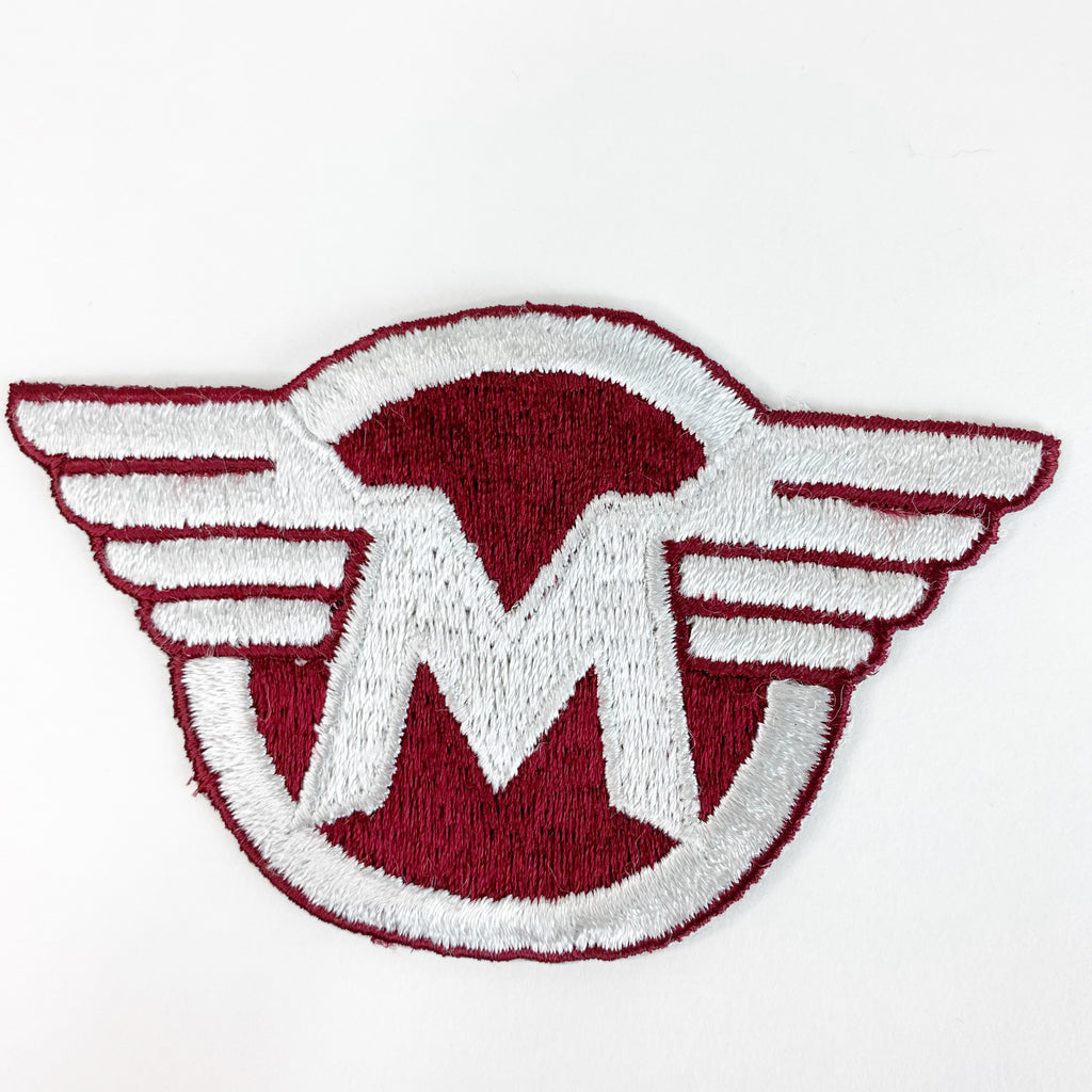 Vintage Letter M Wing Iron On Patch