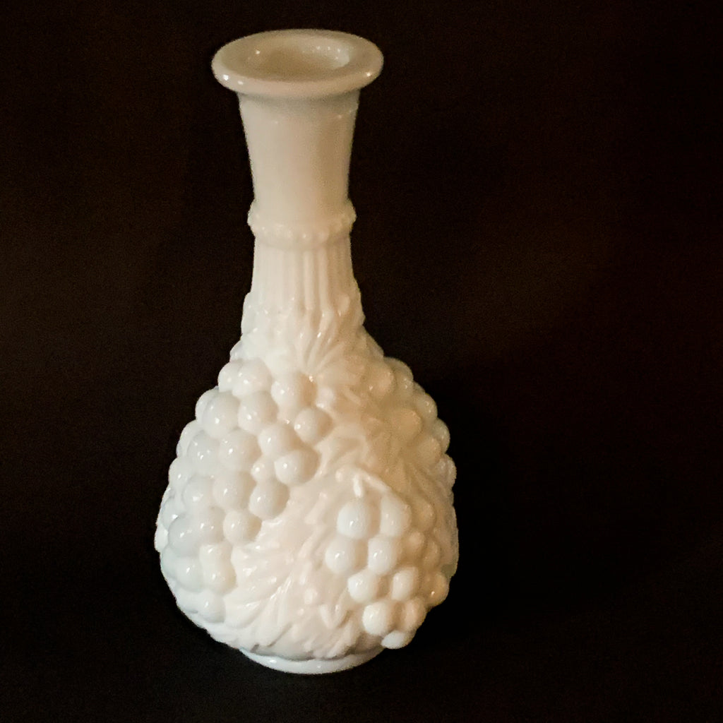 Vintage Milk Glass Grape Decanter