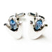 Vintage Mid Century Silver Blue Stone Cuff Links