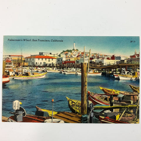 Fisherman's Wharf San Francisco California CA Postcard