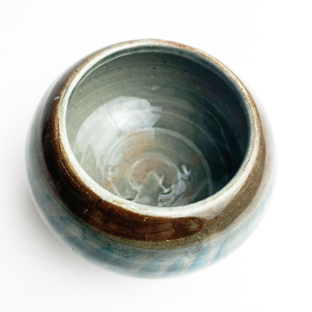 Vintage Mexico Footed Pottery Bowl