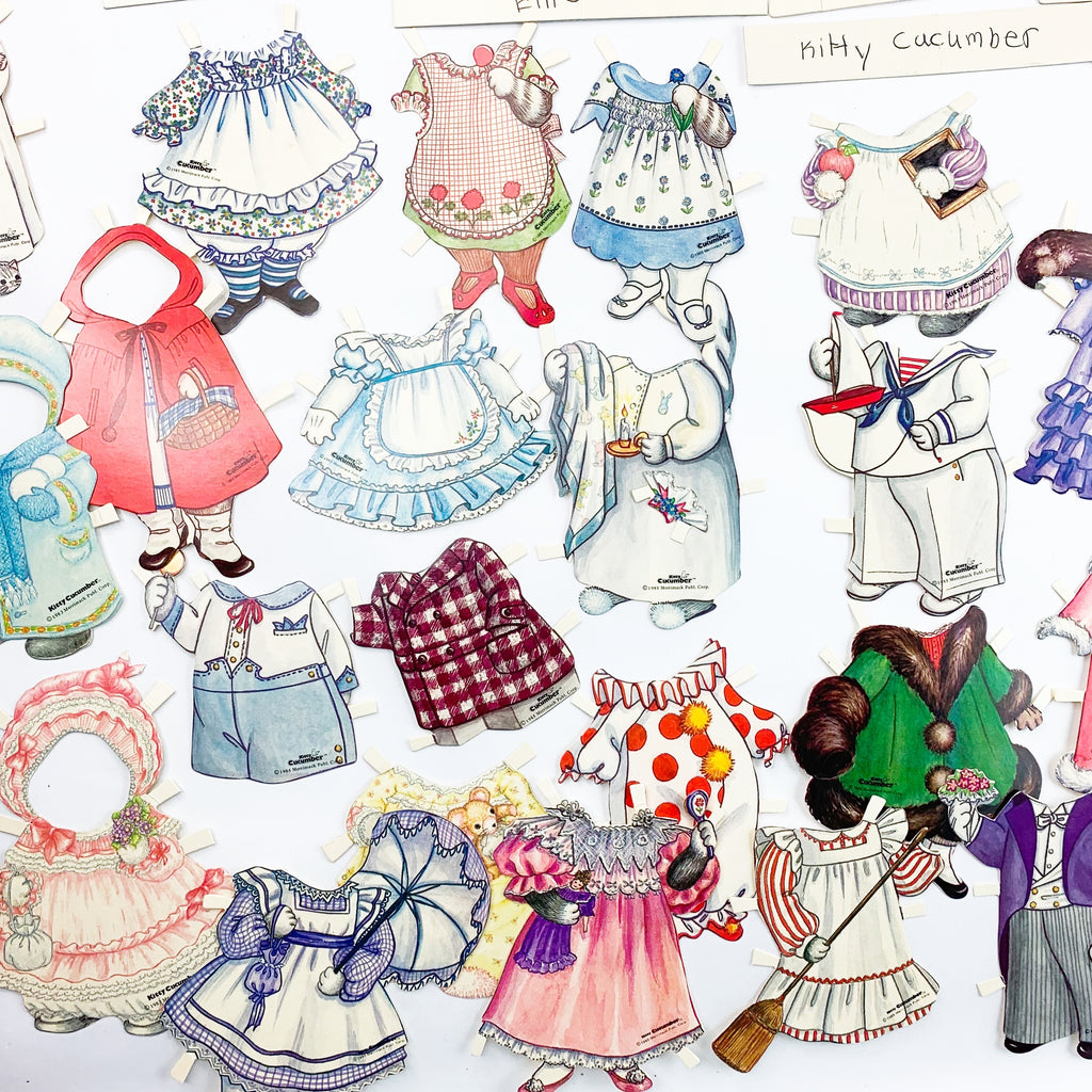 Vintage 1985 Kitty Cucumber Paper Dolls