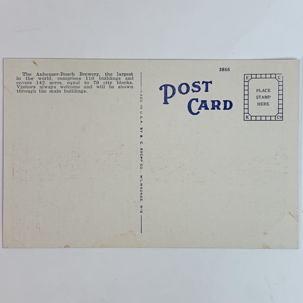 Anheuser-Busch Beer Plant St. Louis Missouri MO Postcard