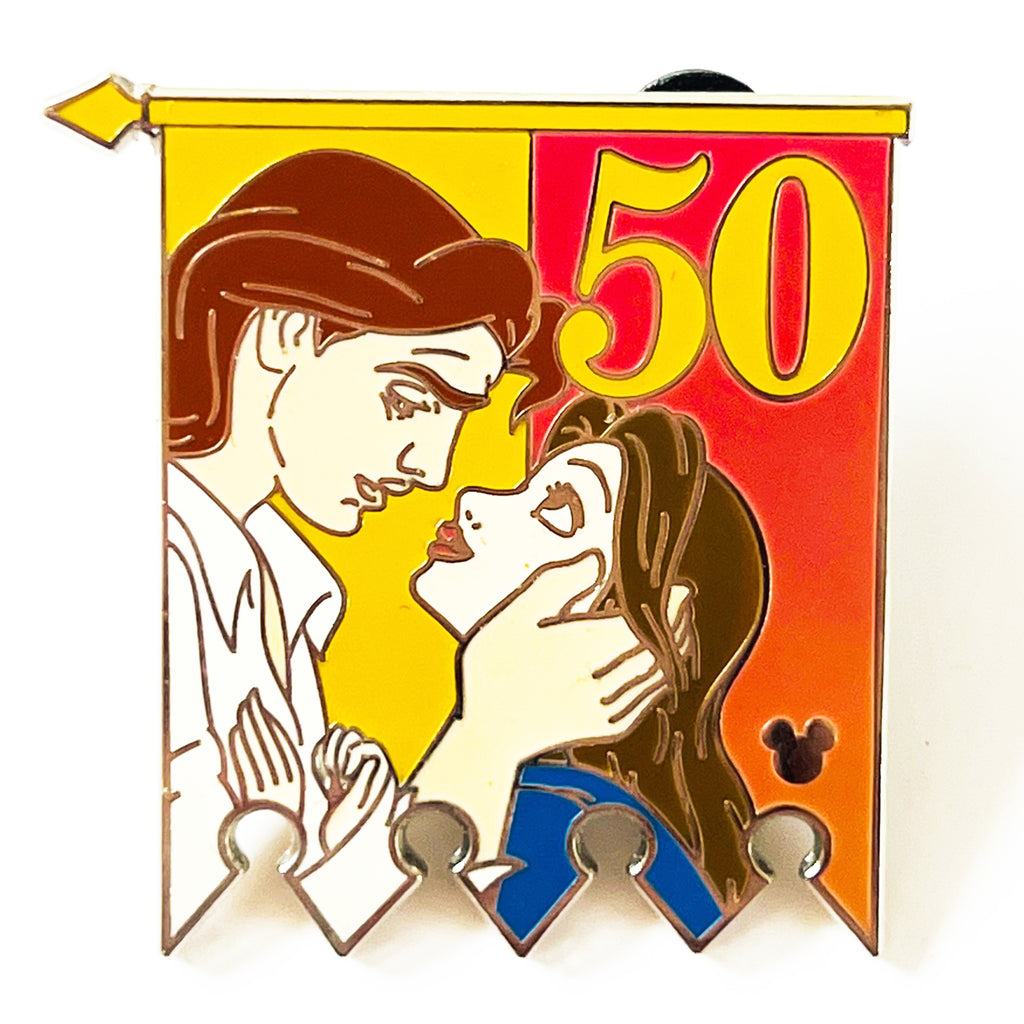 Disney 50th Banner Princess Belle Prince Hidden Mickey Pin