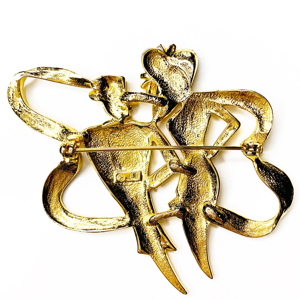 Vintage JJ Jonette Lady & Gentlemen Brooch Pin